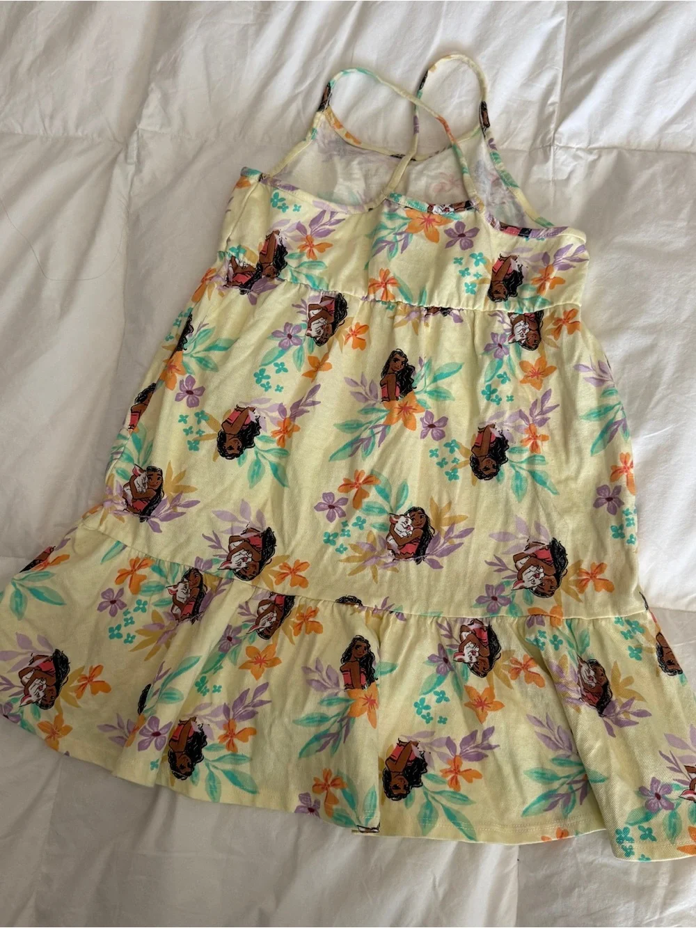Disney | Girl’s 6 | Yellow Floral Dress with Moana Character Print